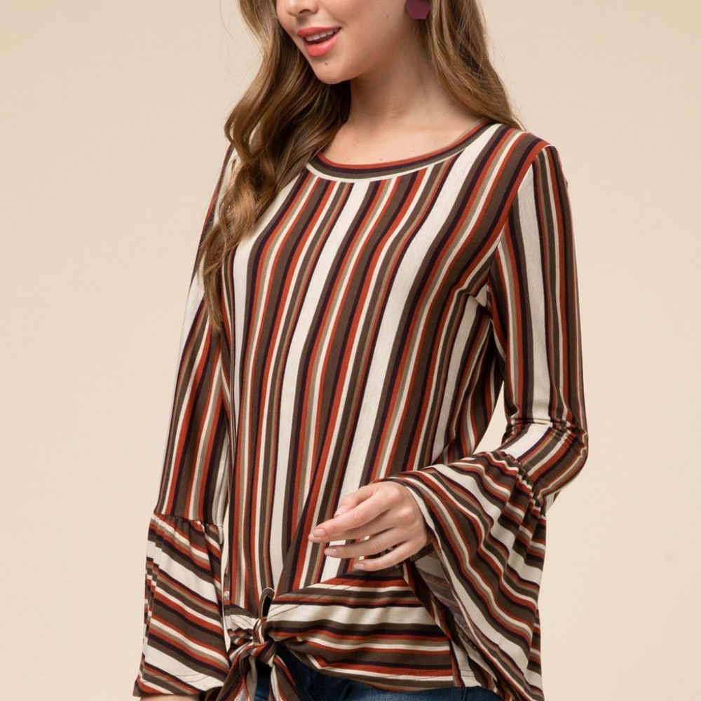 Striped Round-Neck Top - Picture 3 of 5
